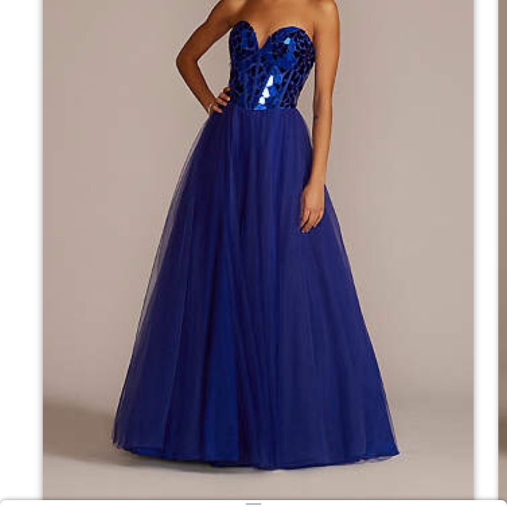 Royal Blue Ice Prom Dress By Jules and Cleo from David' Bridal   Size 0